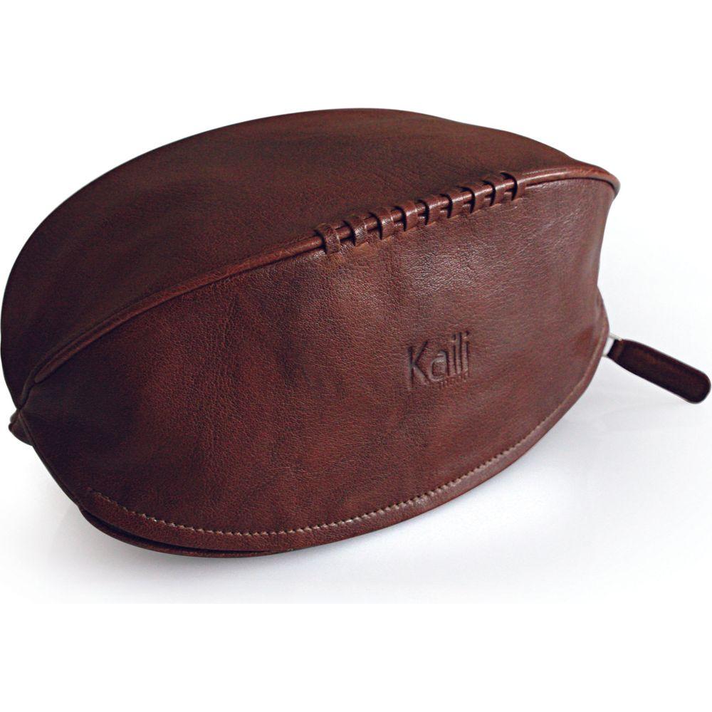 K0011BB | Beauty Case "Palla da Rugby" in Vera Pelle - Colore: Testa Moro - Elastico interno ferma flaconi - Chiusura con lampo - Dimensioni: cm 35 x 14 x 14- Confezione: Sacchetto Tnt-0