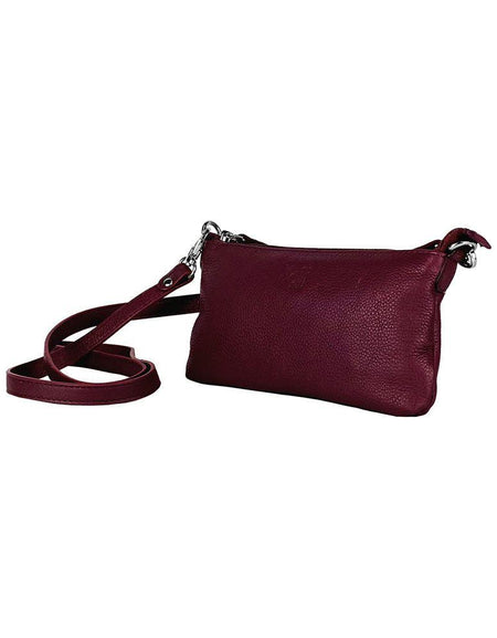 K0013NB | Tracollina Donna in Vera Pelle pieno fiore, con leggera grana. Tracolla removibile. Accessori Nickel Lucido. Colore Malva. Dimensioni: cm 20 x 10,5 x 2. Confezione: Sacchetto Tnt-1