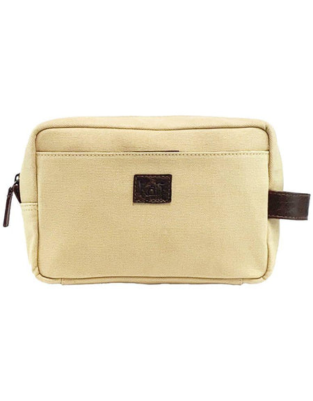 K0014GB | Beauty Case in Canvas/Vera Pelle pieno fiore, volanata. Colore Corda/Testa Moro. Maniglia laterale. Chiusura con lampo. Dimensioni: cm 24 x 15 x 9. Confezione: Sacchetto Tnt-1