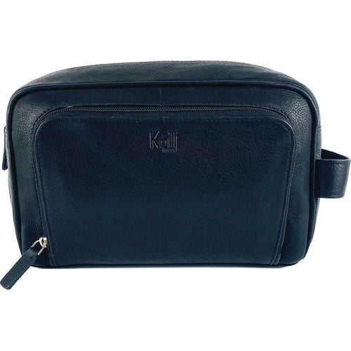 Load image into Gallery viewer, K0025AB | Beauty Case con maniglia laterale in Vera Pelle pieno fiore con leggera grana – Colore Nero. Chiusura con lampo, Dimensioni: cm 25 x 16 x 12. Confezione: Sacchetto Tnt-1
