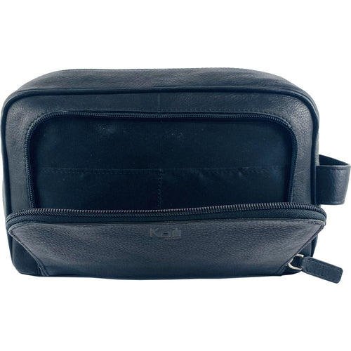 Load image into Gallery viewer, K0025AB | Beauty Case con maniglia laterale in Vera Pelle pieno fiore con leggera grana – Colore Nero. Chiusura con lampo, Dimensioni: cm 25 x 16 x 12. Confezione: Sacchetto Tnt-5
