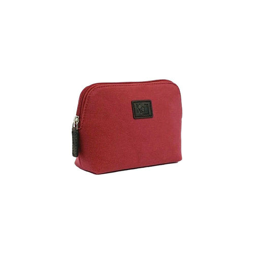 Load image into Gallery viewer, K0026XB | Pochette da Donna in Canvas/Vera Pelle pieno fiore Volanata - Colore Bordeaux/Testa Moro. Chiusura con lampo. Dimensioni: cm 17 x 13 x 6,5 - Confezione: Sacchetto Tnt-0
