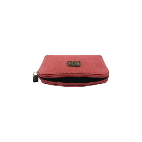 Load image into Gallery viewer, K0026XB | Pochette da Donna in Canvas/Vera Pelle pieno fiore Volanata - Colore Bordeaux/Testa Moro. Chiusura con lampo. Dimensioni: cm 17 x 13 x 6,5 - Confezione: Sacchetto Tnt-5
