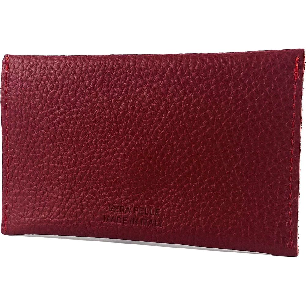 K0040VB | Bustina con pattina Made in Italy in Vera Pelle pieno fiore, grana dollaro - Colore Rosso - Dimensioni: cm 13 x 8 x 0,5 - Confezione: Gift Box rigido fondo/coperchio-2