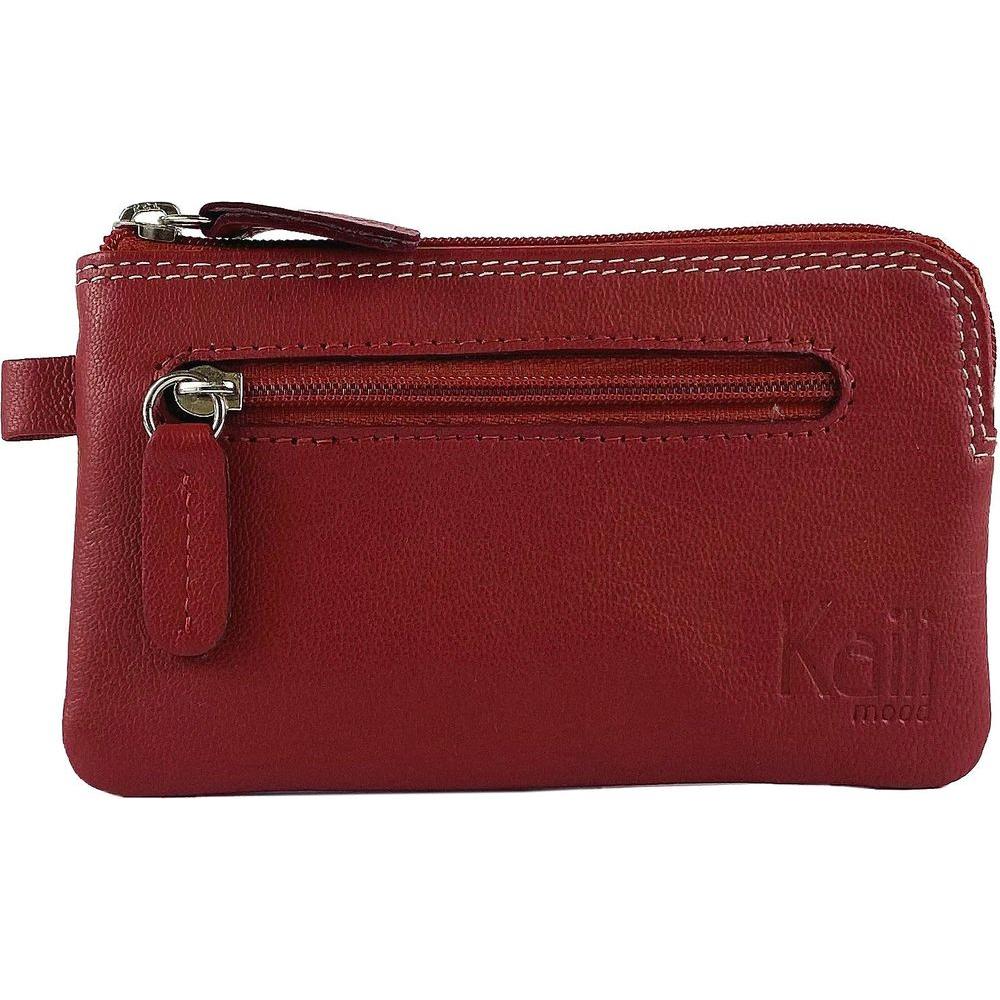 K10218VB | Portachiavi/Portamonete in Vera Pelle Col.Rosso. Chiusura lampo Accessori Nickel lucido. Dimensioni: cm 12 x 7 x 0,5. Confezione: Gift Box rigido fondo/coperchio-0