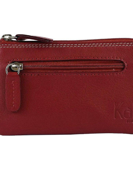 K10218VB | Portachiavi/Portamonete in Vera Pelle Col.Rosso. Chiusura lampo Accessori Nickel lucido. Dimensioni: cm 12 x 7 x 0,5. Confezione: Gift Box rigido fondo/coperchio-0