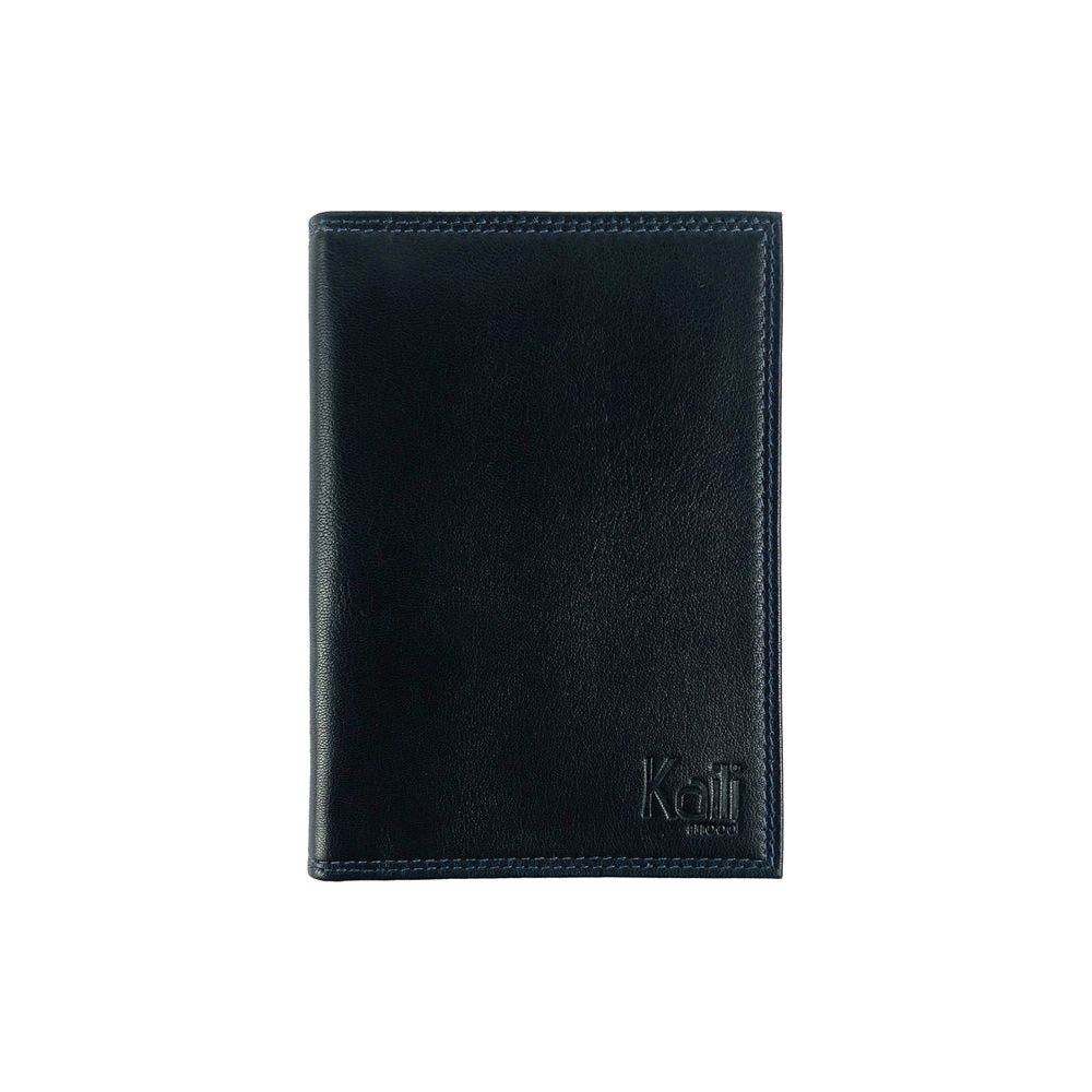 K10222AB | Porta Documenti + Passaporto in Vera Pelle pieno fiore, con leggera grana. Colore Nero. Dimensioni da chiuso: cm 10 x 14 x 1 - Confezione: Gift Box rigido fondo/coperchio-2