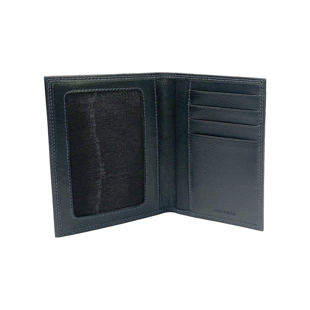 K10222AB | Porta Documenti + Passaporto in Vera Pelle pieno fiore, con leggera grana. Colore Nero. Dimensioni da chiuso: cm 10 x 14 x 1 - Confezione: Gift Box rigido fondo/coperchio-3