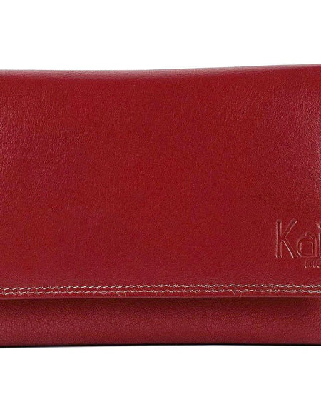 K10233VB | Portafogli Donna in Vera Pelle pieno fiore, con leggera grana. Colore Rosso. Dimensioni da chiuso: cm 14 x 10,5 x 2,5. Confezione: Gift Box rigido fondo/coperchio-1