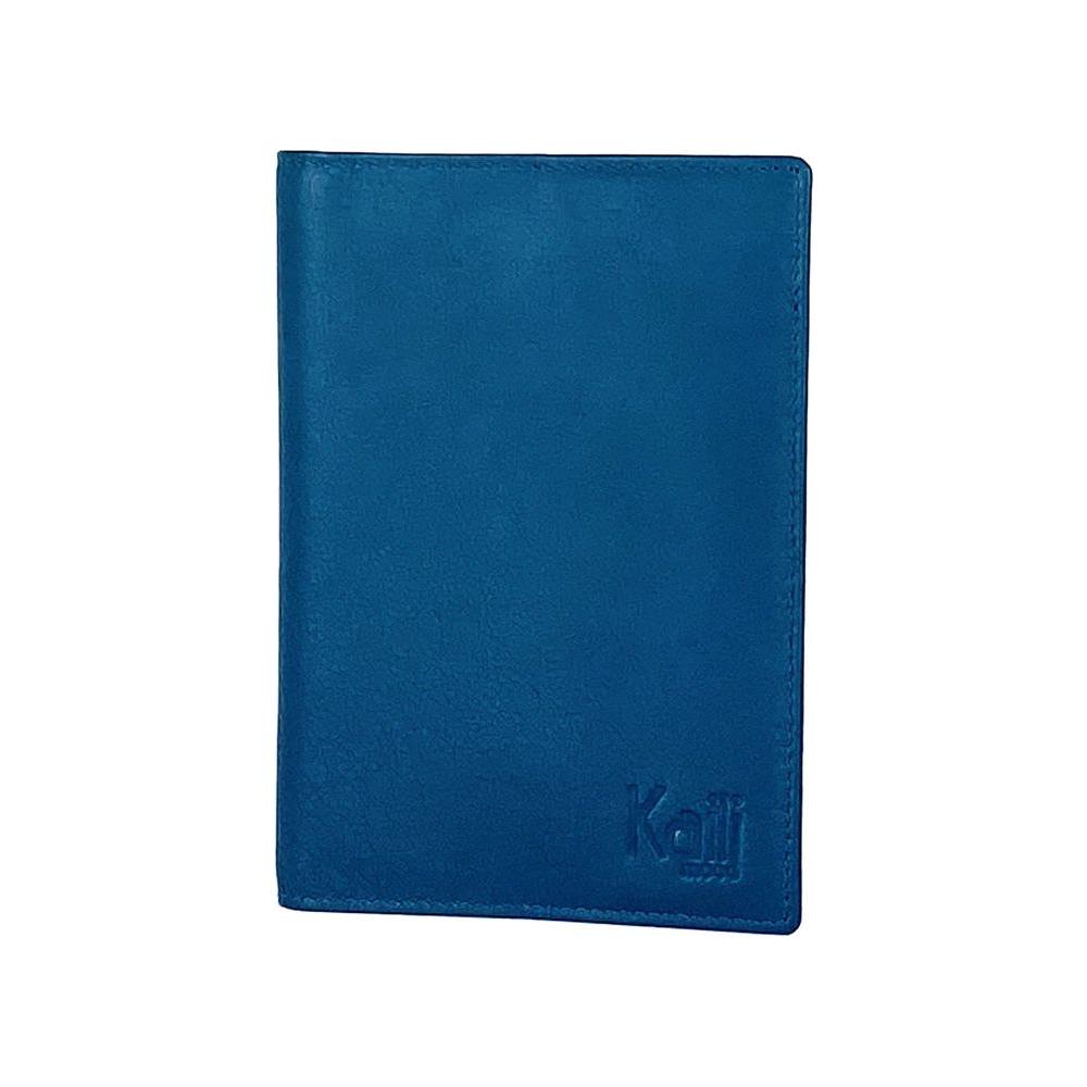 K10237MB | Copertina per Passaporto in Vera Pelle pieno fiore, con leggera grana. Colore Blu Jeans. Dimensioni da chiusa: cm 10 x 14 x 1 - Confezione: Gift Box rigido fondo/coperchio-1