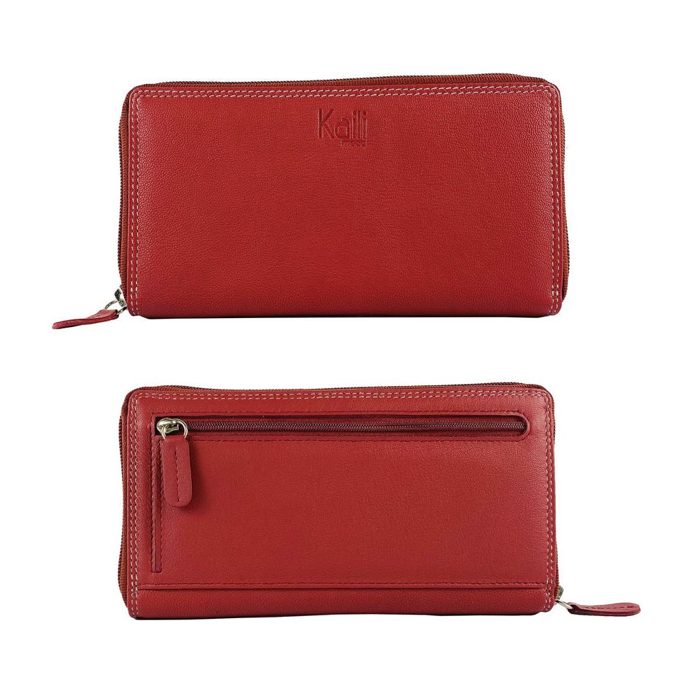 K10238VB | Portafogli Donna in Vera Pelle pieno fiore, con leggera grana. Colore Rosso. Dimensioni da chiuso: cm 18,5 x 10 x 2,5. Confezione: Gift Box rigido fondo/coperchio-0