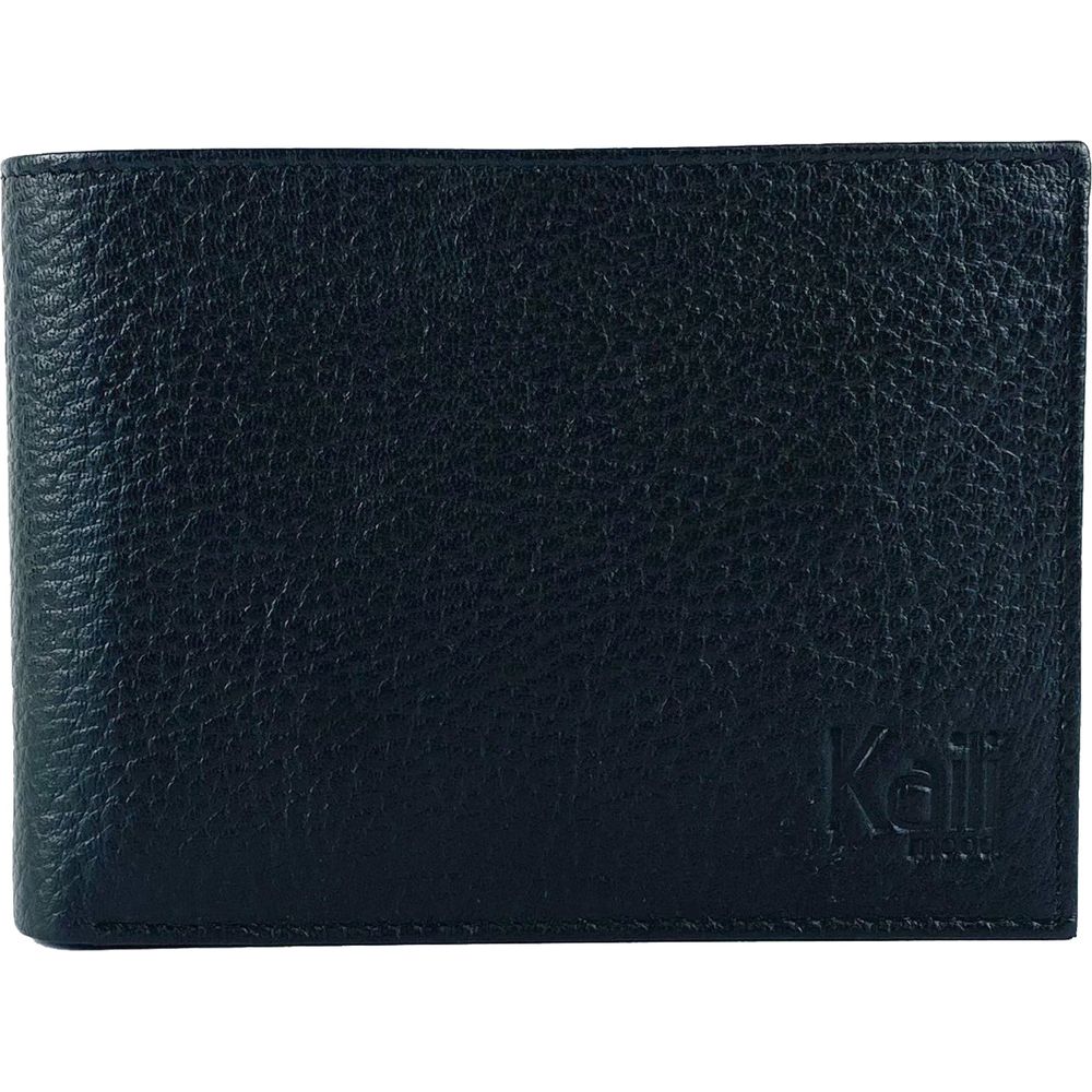 K10304AB | Portafogli Uomo in Vera Pelle pieno fiore, grana dollaro. Colore Nero. Tasca p/monete. Dimensioni da chiuso: cm 12,5 x 9,3 x 1. Confezione: Gift Box rigido fondo/coperchio-3