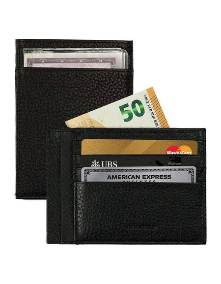 K10307AB | Portadocumenti/Carte Protezione RFID in Vera Pelle pieno fiore, grana dollaro. Colore Nero. Dimensioni: cm 12 x 9 x 0,5. Confezione: Gift Box rigido fondo/coperchio-0