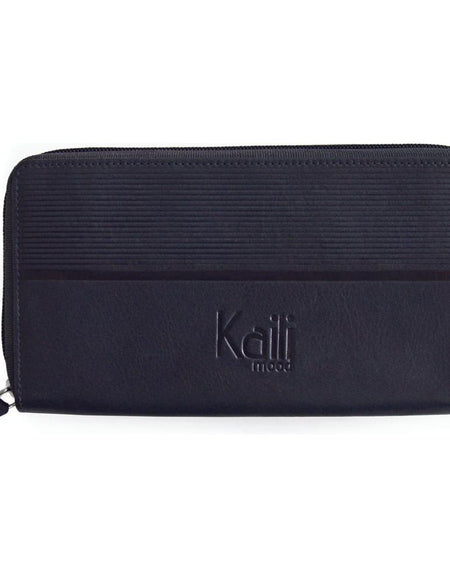 K10438DB | Portafogli Donna in Vera Pelle Liscia, pieno fiore. Colore Blu. Stampa a caldo allover. Dimensioni da chiuso: cm 18,5 x 10 x 2,5. Confezione: Gift Box rigido fondo/coperchio-0