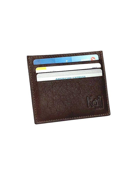 K10616BB | Porta Carte di Credito in Vera Pelle pieno fiore, volanata. Colore Testa Moro. Tasca centrale grande. Dimensioni: cm 9,8 x 8 x 0,5. Confezione: Gift Box rigido fondo/coperchio-1