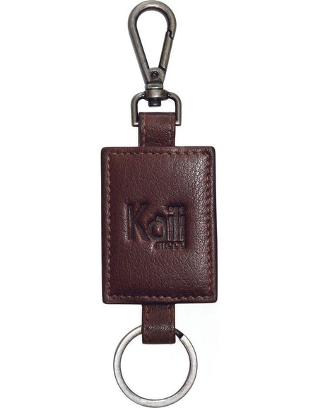 K10650BB | Portachiavi in Vera Pelle pieno fiore, Volanata. Colore Testa Moro. Accessori Nickel Anticato. Dimensioni totali: cm 4 x 15 x 0,5. Confezione: Gift Box rigido fondo/coperchio-0