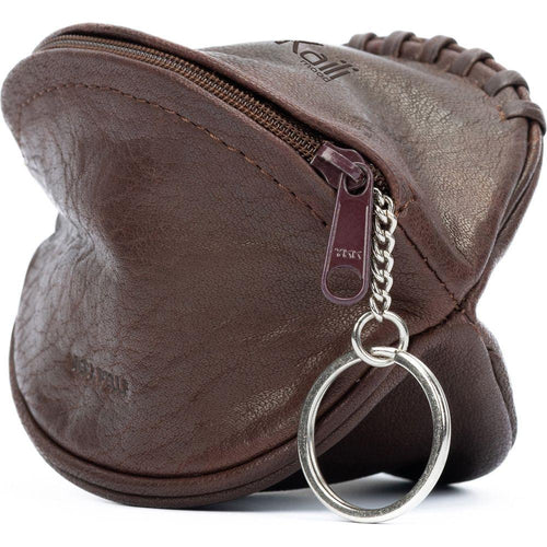 Load image into Gallery viewer, K10655BB | Mini Pochette/Portachiavi in Vera Pelle pieno fiore, Volanata. Colore Testa Moro. Accessori Nickel Lucido. Dimensioni: cm 12,5 x 7,5 x 7,5. Confezione: Sacchetto Tnt-0
