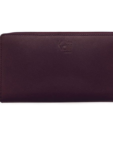 K10838XB | Portafogli Donna in Saffiano Vera Pelle. Colore Bordeaux. 6 slot per carte di credito. Dimensioni da chiuso: cm 18,5 x 10 x 2,5. Confezione: Gift Box rigido fondo/coperchio-0