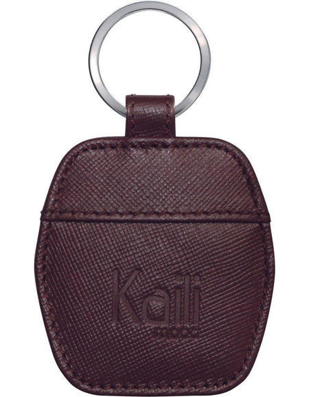 K10854XB | Portachiavi in Saffiano Vera Pelle. Colore Bordeaux. Anello per chiavi Nickel Lucido. Dimensioni totali: cm 5,5 x 9,5 x 0,5. Confezione: Gift Box rigido fondo/coperchio-0