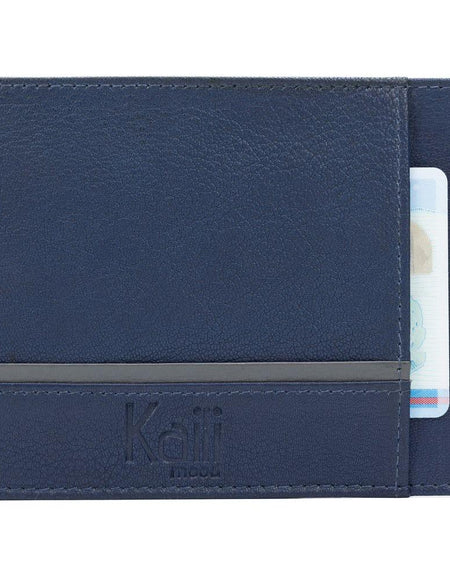 K10907DB | Portadocumenti/Carte di Credito in Vera Pelle Col. Blu-0