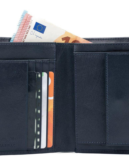 K11027DB | Portafogli Tasconcino Uomo in Vera Pelle Col. Blu-0