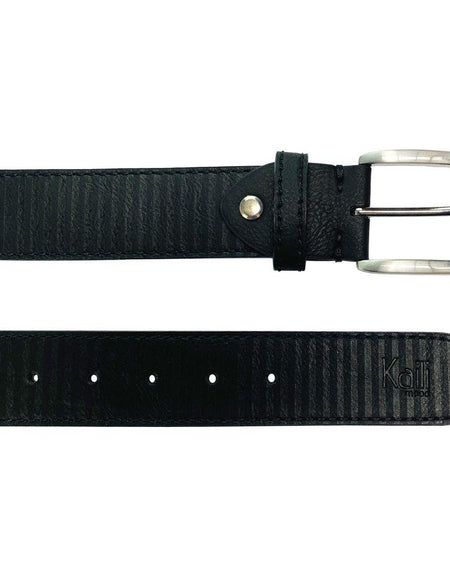 K4009AB | Cintura Uomo Allover in Fodera Pelle Finitura in Pu. Colore Nero. Dimensioni: cm 125 x 3,8 x 0,5 (giro vita cm 110). Confezione: Gift Box rigido fondo/coperchio-1