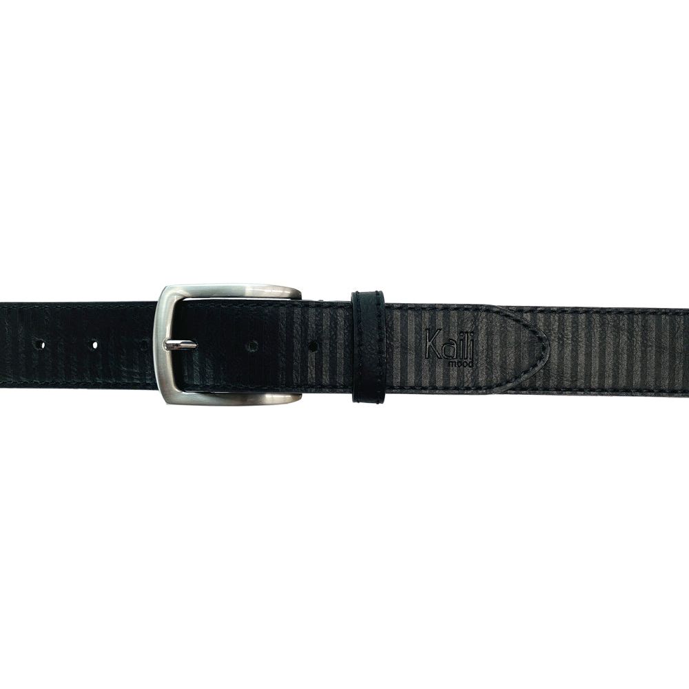 K4009AB | Cintura Uomo Allover in Fodera Pelle Finitura in Pu. Colore Nero. Dimensioni: cm 125 x 3,8 x 0,5 (giro vita cm 110). Confezione: Gift Box rigido fondo/coperchio-2