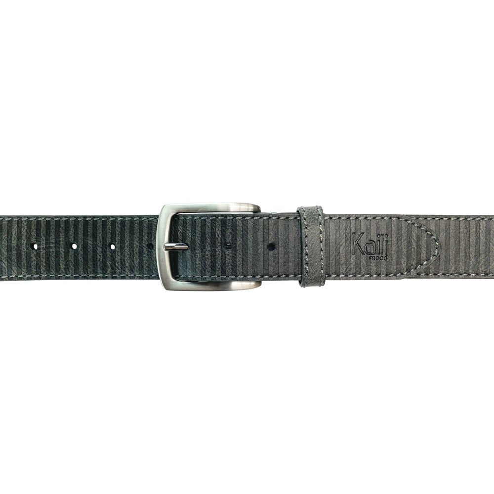 K4009KB | Cintura Uomo Allover in Fodera Pelle Finitura in Pu. Colore Antracite. Dimensioni: cm 125 x 3,8 x 0,5 (giro vita cm 110). Confezione: Gift Box rigido fondo/coperchio-2