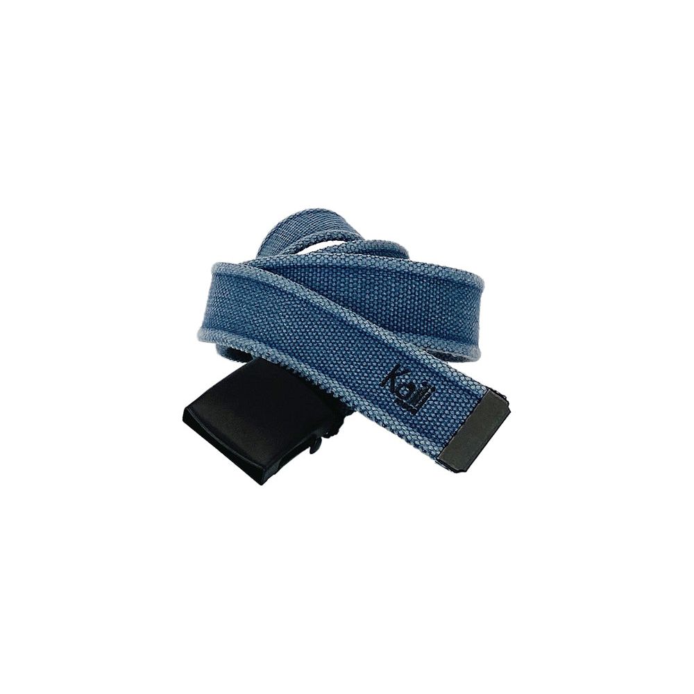 K4010DB | Cintura Nastro Canvas Stone Washed Col. Blu con Fibbia Nero Opaco. Dimensioni: cm 125 x 4 x 0,5 Taglia Unica - Accorciabile. Confezione: Gift Box rigido fondo/coperchio-3