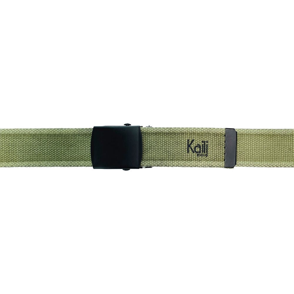 K4010EB | Cintura Nastro Canvas Stone Washed Col. Verde con Fibbia Nero Opaco. Dimensioni: cm 125 x 4 x 0,5 Taglia Unica - Accorciabile. Confezione: Gift Box rigido fondo/coperchio-1