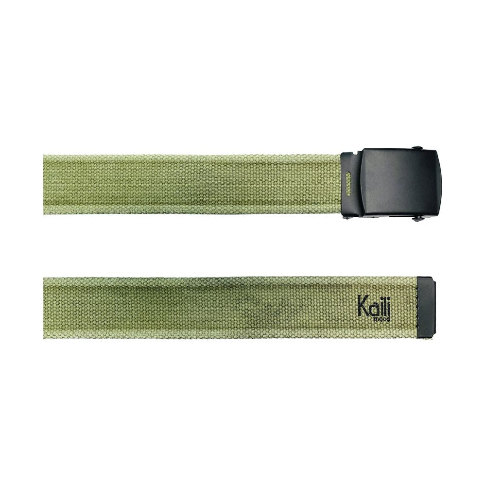 K4010EB | Cintura Nastro Canvas Stone Washed Col. Verde con Fibbia Nero Opaco. Dimensioni: cm 125 x 4 x 0,5 Taglia Unica - Accorciabile. Confezione: Gift Box rigido fondo/coperchio-2
