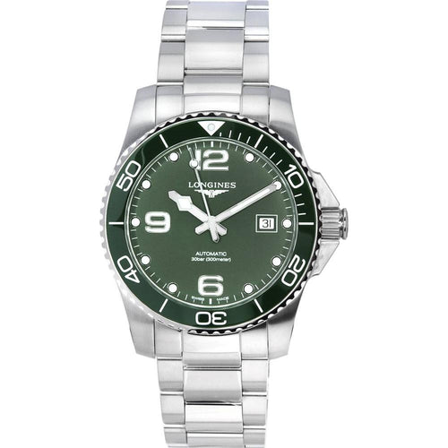 Load image into Gallery viewer, Longines HydroConquest Men&#39;s Automatic Diver&#39;s Watch L3.781.4.06.6 - Matt Green Dial with Super-LumiNova

