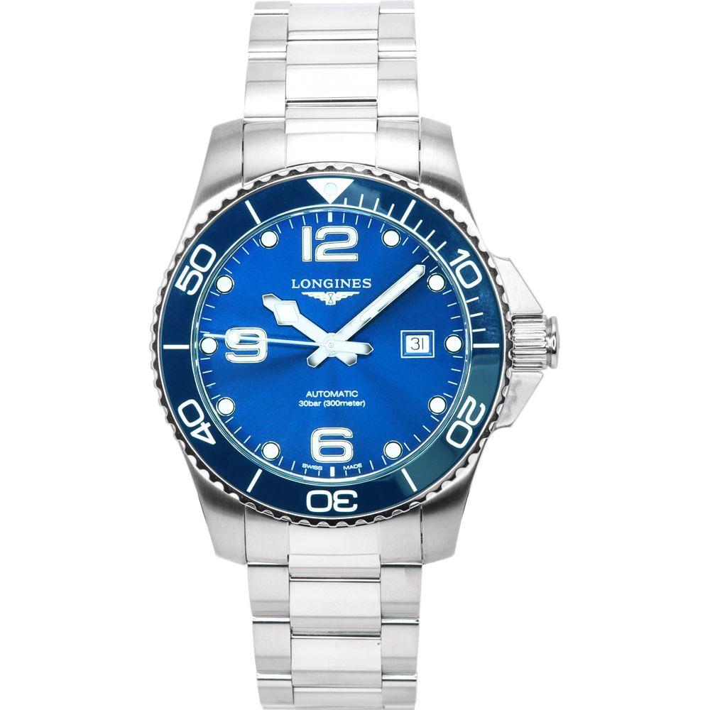 Longines HydroConquest Sunray Blue Stainless Steel Automatic Diver's Watch L3.782.4.96.6 Men's