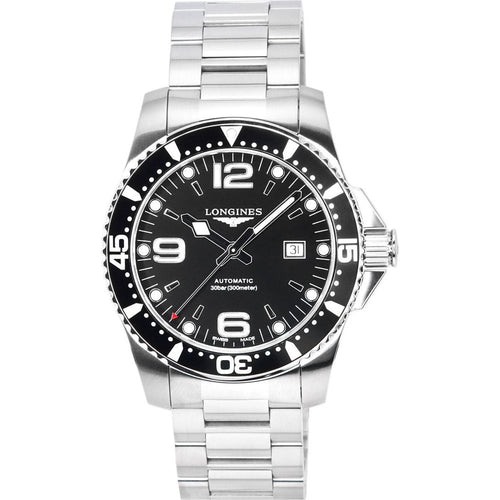 Load image into Gallery viewer, Longines HydroConquest Sunray Black Automatic Diver&#39;s Watch L3.841.4.56.6 Men&#39;s 300M Stainless Steel
