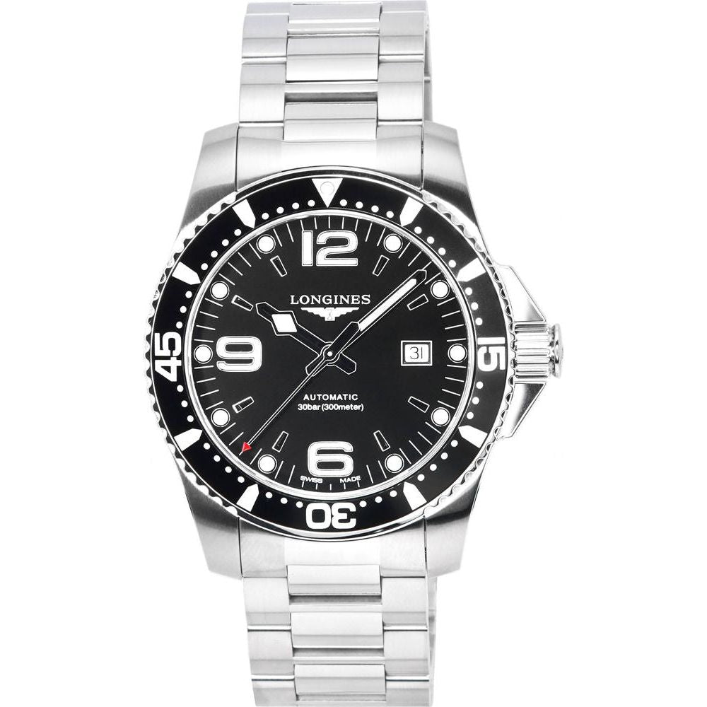 Longines HydroConquest Sunray Black Automatic Diver's Watch L3.841.4.56.6 Men's 300M Stainless Steel