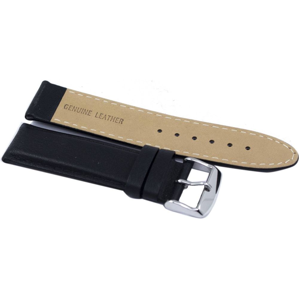 22mm Classic Black Leather Watch Strap for Men - The Ultimate Timepiece Upgrade