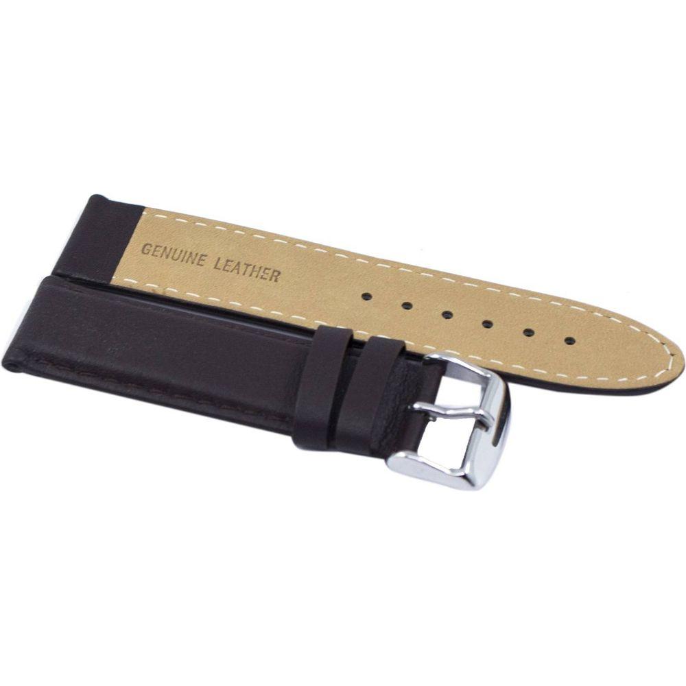Sophisticated Dark Brown Leather Watch Strap Replacement - 22mm Unisex Band