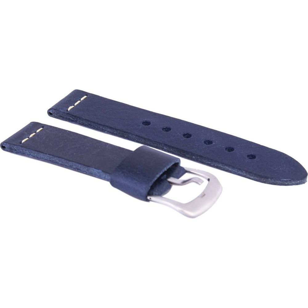 Blue Ratio Brand Genuine Leather Watch Strap 22mm - Stylish and Durable Watchband Replacement for Men and Women - Black