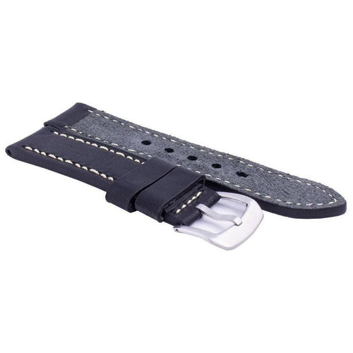 Load image into Gallery viewer, Ratio LS16 Men&#39;s Black Leather Watch Strap 22mm - Timeless Replacement for Classic Elegance
