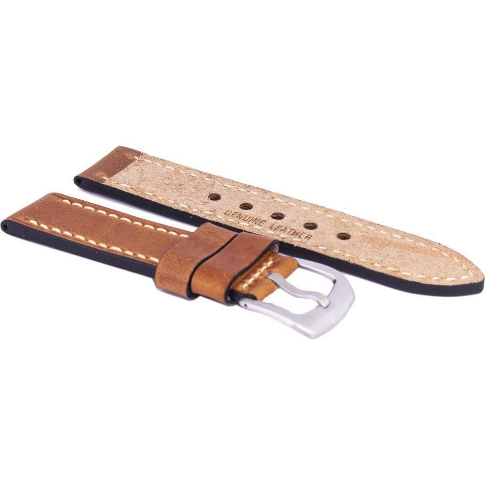 Ratio Brand Genuine Leather Watch Strap 22mm - Brown, Unisex Watch Strap Replacement