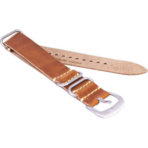Load image into Gallery viewer, Introducing the Elegant Brown Leather Watch Strap Replacement - Unisex 22mm
