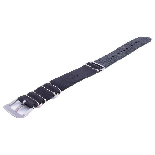Load image into Gallery viewer, Introducing the Exquisite Black Leather Watch Strap Replacement for Men - A Timeless and Refined Accessory for Your Timepiece

