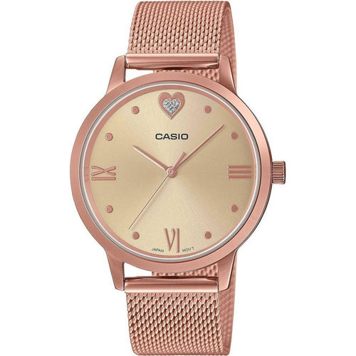 Load image into Gallery viewer, Formal Rose Gold Mesh Women&#39;s Watch, Model XYZ123, Champagne Dial
