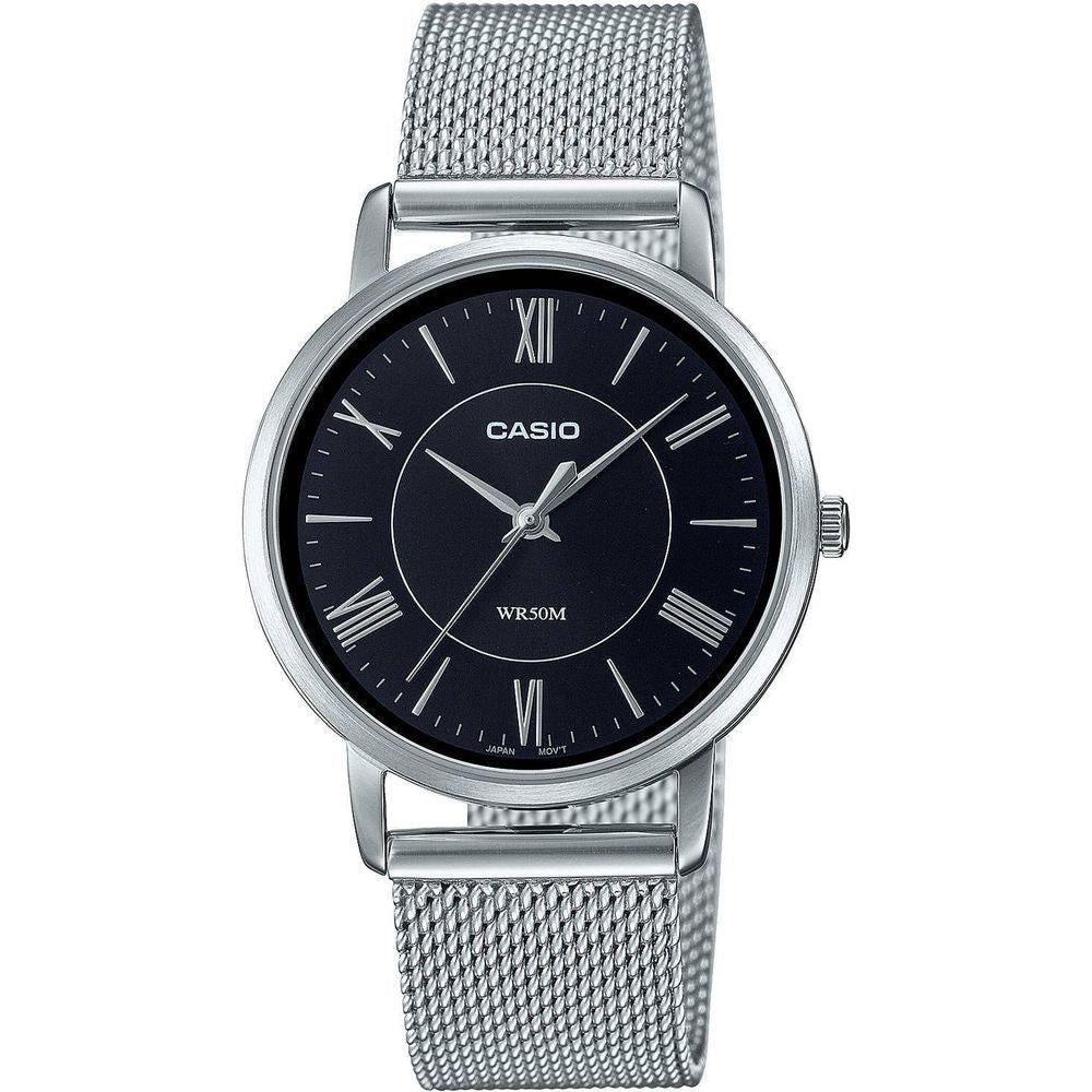 Elegant and Timeless Women's Stainless Steel Mesh Black Dial Watch - Model 1330, Black
