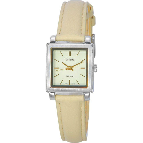 Load image into Gallery viewer, LuxeTime Women&#39;s Beige Dial Leather Strap Replacement - Elegant Beige Watch Band for Women
