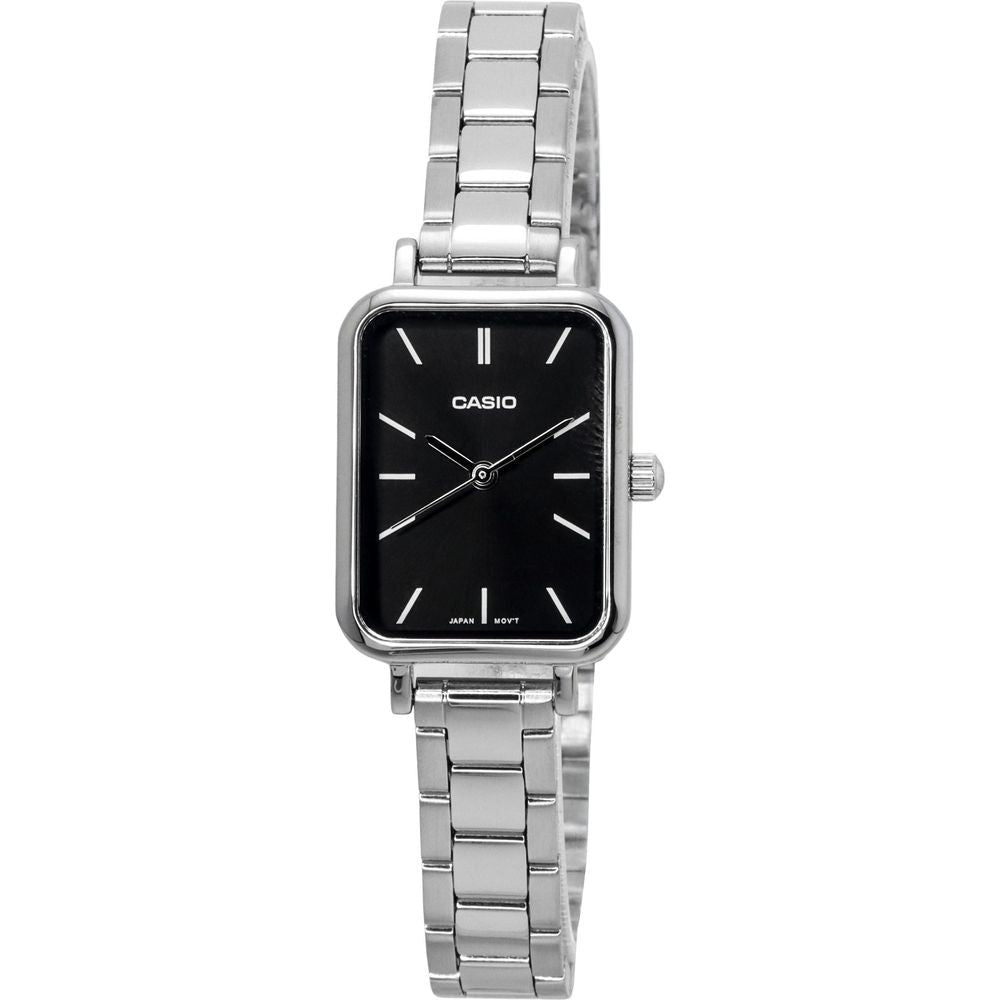 Eleganzia Black Dial Stainless Steel Women's Quartz Watch - Model 1330
