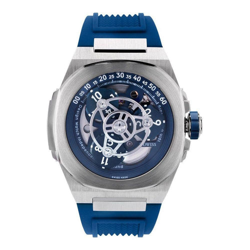 Load image into Gallery viewer, DWISS M3W Wandering Hours DiveMaster 10th Anniversary Limited Edition Automatic Men&#39;s Watch in Midnight Blue

