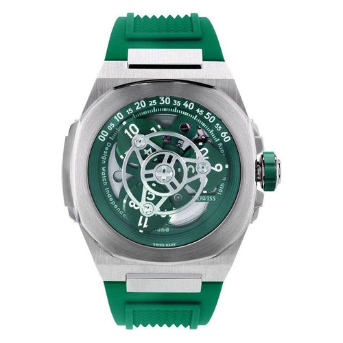 Load image into Gallery viewer, DWISS M3W-10AE Wandering Hours Automatic Diver&#39;s Watch for Men - Green Skeleton Dial
