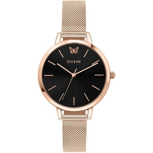 Load image into Gallery viewer, Oui &amp; Me Amourette Black Dial Rose Gold Tone Stainless Steel Quartz ME010015 Women&#39;s Watch
