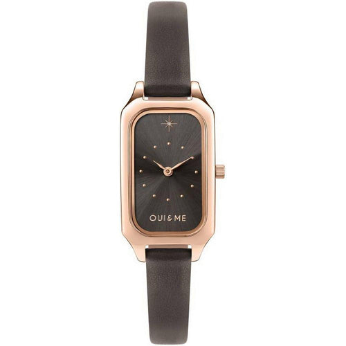 Load image into Gallery viewer, Oui &amp; Me Finette Rose ME010116 Women&#39;s Watch | Dark Grey Leather Strap, Rose Gold Stainless Steel, Quartz
